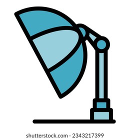 Light umbrella icon outline vector. Photo studio. Camera shoot color flat