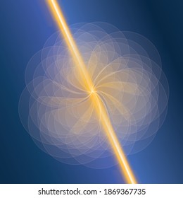 
Light up to the universe on blue background