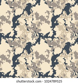 Light urban camouflage of various shades of beige, gray and navy. Seamless pattern for wallpaper, backdrop or textile print