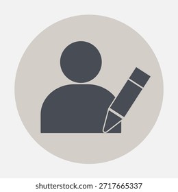 Icono de Editar de Perfil de usuario ligero