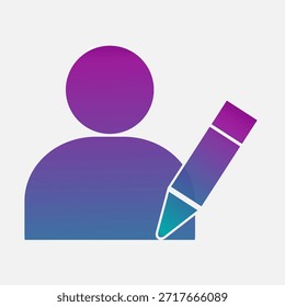 Icono de Editar de Perfil de usuario ligero