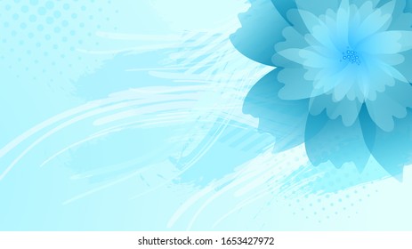 light vector abstract blue background with flower and highlights