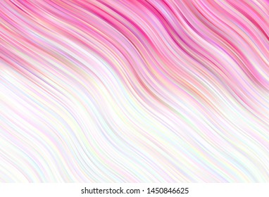 Light vector backdrop with bent lines. A shining illustration, which consists of curved lines. New composition for your brand book.