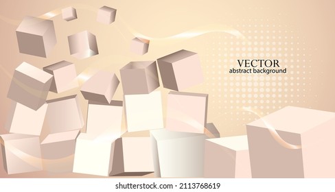 Light vector background with 3d cubes and perspective