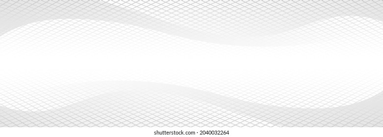 Light vector background, grid, banner. Wavy shapes, shades of gray.