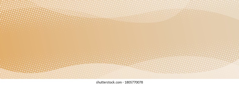 Light vector background, halftone dots, banner. Wavy shapes, shades of brown.