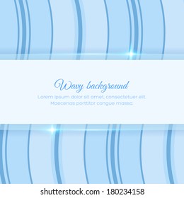 Light vector background with wavy stripes and place for text