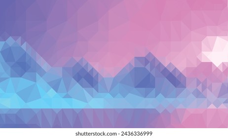 Vector de luz azul y púrpura Fondo abstracto bajo poli, de moda, geométrico, papel tapiz ciber poligonal, póster de estilo triángulo