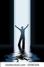 In to the light. vector illustration.