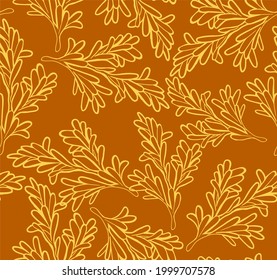 Light vector seamless pattern with rosemary sprigs and leaves. Background with scented herbs for cooking