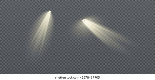 Light vector set includes light source, studio lighting, walls and PNG. Includes spotlight and spotlight PNG. Includes light beams and light effect.