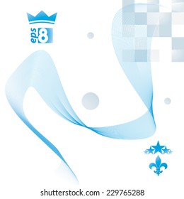 Light vector soft composition, 3d wavy decorative ribbon. Abstract sophisticated background with graphic web elements.