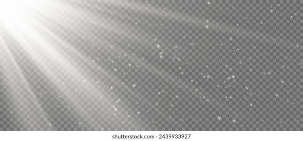 Light Vector with Sun Glare. Sun, Sunrays, and Glare in PNG Format. Gold Flare and Glare.	
