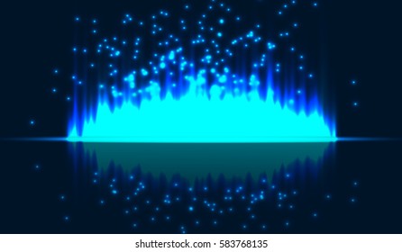 Light vertical stripes on an isolated background. Sparks of light rays. Vector illustration