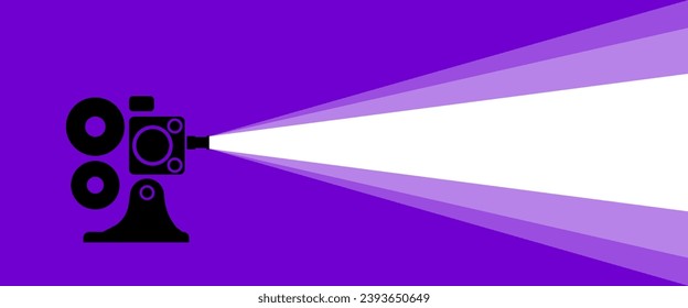 Light from a video camera mockup. Purple, mockup for text, light from a video camera for your text. Vector icon