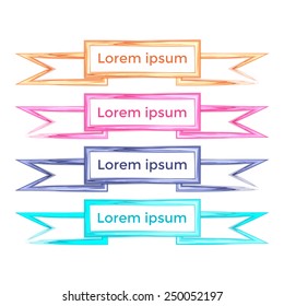 Light vintage ribbons banners, background, pattern