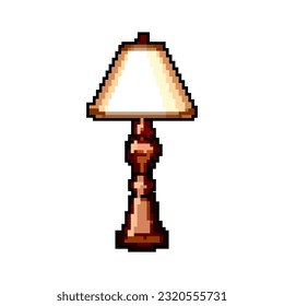 light vintage table lamp game pixel art retro vector. bit light vintage table lamp. old vintage illustration