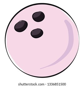 Light violet bowling ball vector illustration on white background.