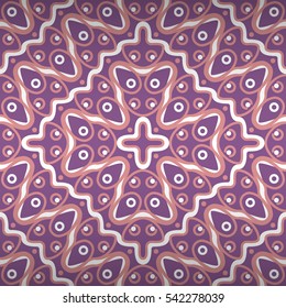 Light violet decorative seamless pattern in tribal style. Retro texture. Colorful, graphic design for game, packing-paper, carpet or other purpose.