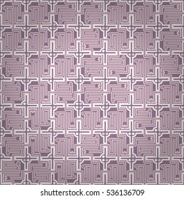 Light violet fancy seamless pattern in quest game style. Bright, contrast design for packing-paper, carpet, game or other purpose.