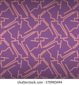 Light violet fancy seamless pattern in liner style. Vivid, symmetrical design for curtain, banner, surface or other purpose. Vector background.