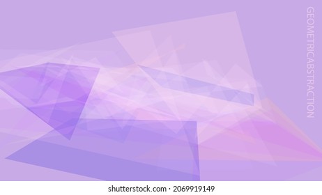 Light violet geometric abstraction with overlapping shapes. Unusual vector graphic image