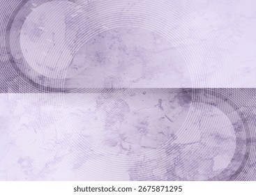 Luz violeta geométrica mínima círculos lineares abstrato tecnologia grunge fundo. Design de conceito de vetor