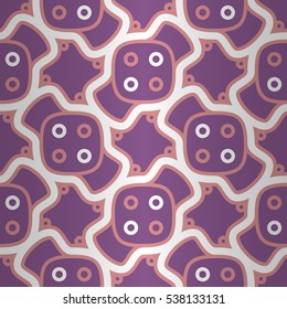 Light violet geometric seamless pattern in tracery style. Vector background. Colorful, contrast design for surface, curtain, wallpaper or other purpose.