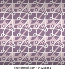 Light violet geometrical seamless pattern in node style.