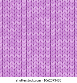 Light violet realistic simple knit texture seamless pattern. Seamless knitted pattern. Woolen cloth. Illustration for design, backgrounds, wallpaper. Vector illustration.