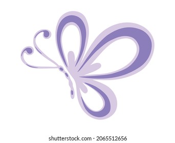 Light violet vector flying butterfly outline silhouette tattoo drawing illustration,beautiful stencil.Plotter laser cutting.T shirt print design.Vinyl wall sticker decal.Cut.Spa Logo design.Cricut.Art