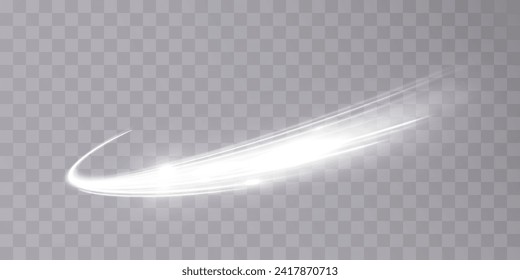 Light Vortex. Abstract curved light effect of bright lines. Vector illustration