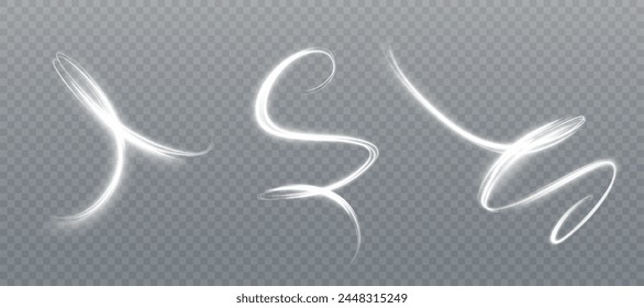 Lichtwirbel. Abstrakter gekrümmter Lichteffekt von hellen Linien. Vektorillustration	
