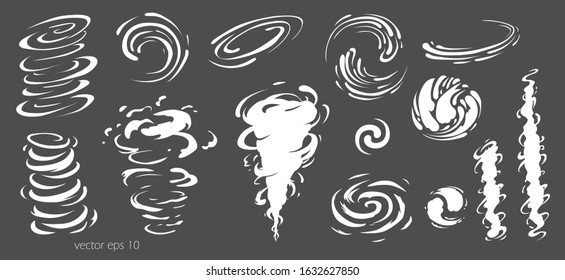 	
Light vortex tornado vector effect. Abstract white storm funnel, whirlwind, hurricane wind, blizzard swirl, energy twister, dust typhoon, magic maelstrom cone illustration on transparent background