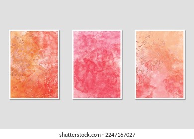 Light watercolor, alcohol ink with gold details background collection. Abstract hand-painted watercolor wet wash splash 5x7 Luxury wedding  invitation card and Vip background template collection