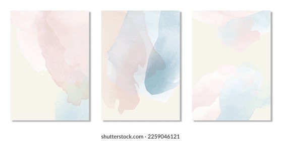 Light watercolor, alcohol ink with gold details background collection. Abstract hand-painted watercolor wet wash splash 5x7 Luxury wedding invitation card and Vip background template collection