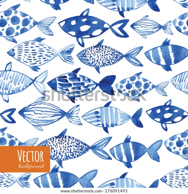 黒い背景に明るい水色の青の魚 魚のパターンをシームレスに並べます ベクター画像 のベクター画像素材 ロイヤリティフリー