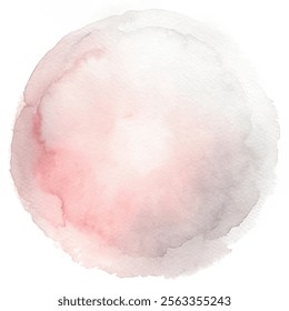 Light watercolor circle blending soft hues, ideal for elegant backgrounds and artistic projects.