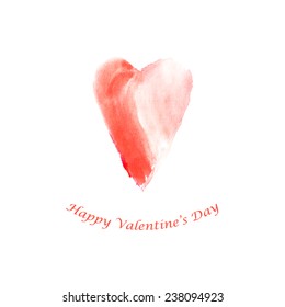 Light watercolor heart design for celebration card. Illustration made in vector.