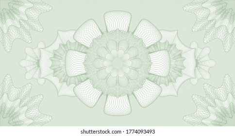 Light watermark. Guilloche background. Illustration. Detailed design. 