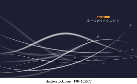 Efecto de la curva de onda luminosa sobre el fondo oscuro. Resumen del material de fondo vectorial de alta tecnología.