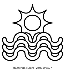 Light Wave icon represented by light, wave Line style.
