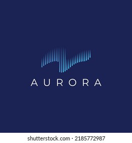 The light wave logo  inspired by the light of the aurora.