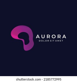 The light wave logo  inspired by the light of the aurora.