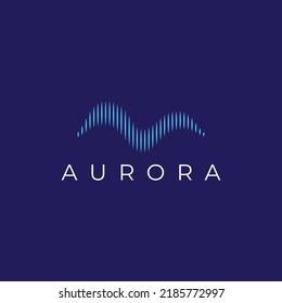 The light wave logo  inspired by the light of the aurora.