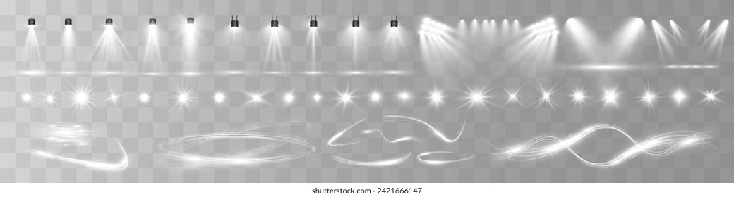 Light wave shine spotlight effect,vector glow line sparkle shine. Silver wavy effects.	