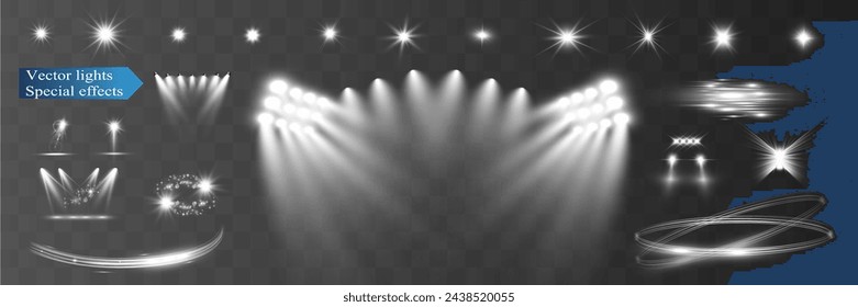 Light wave shine spotlight effect,vector glow line sparkle shine. Silver wavy effects.