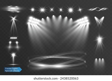 Light wave shine spotlight effect,vector glow line sparkle shine. Silver wavy effects.