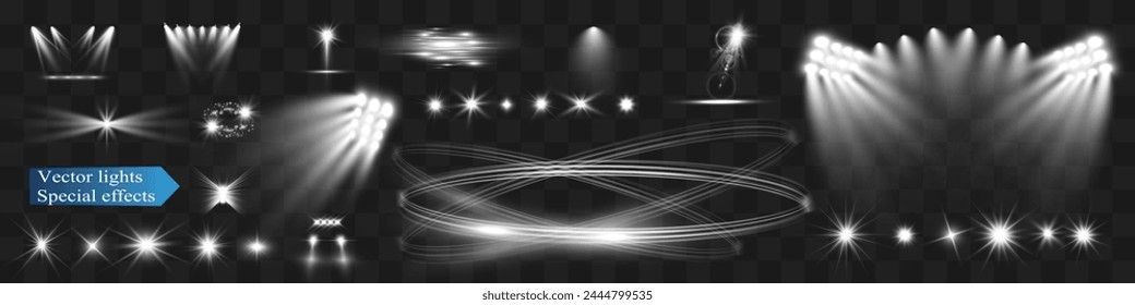 Light wave shine spotlight effect,vector glow line sparkle shine. Silver wavy effects.	