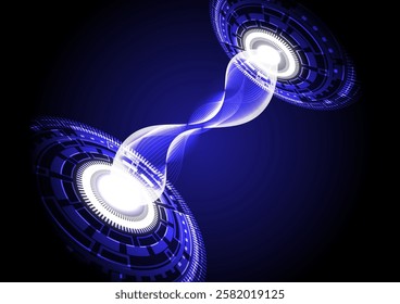 Light wave spark connection between two degital tech wheel.